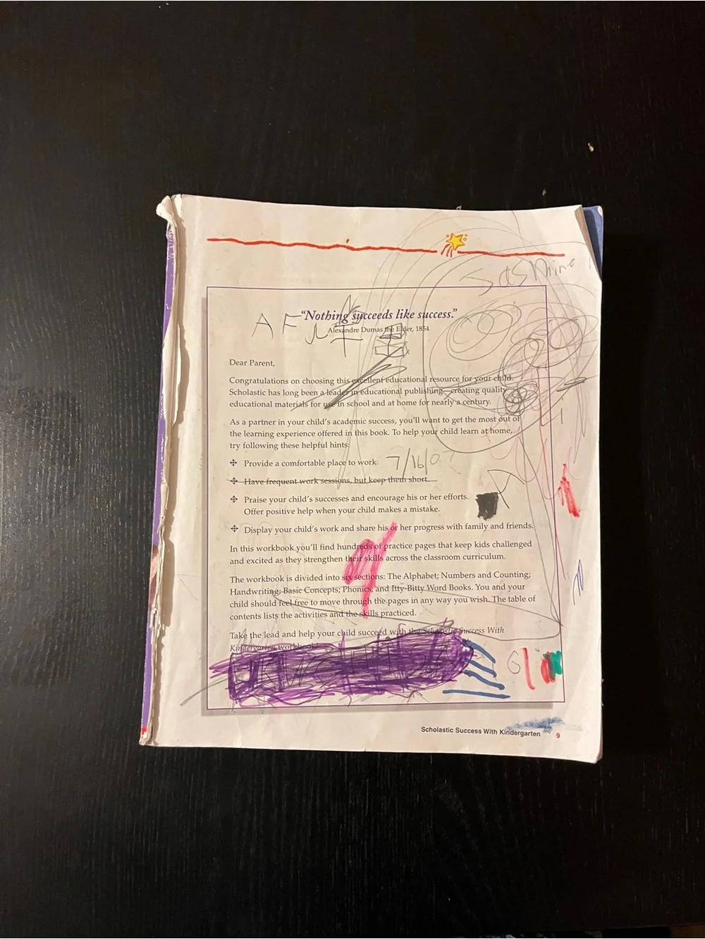 Scholastic Success With Kindergarten Workbook Purple Paperback 📚